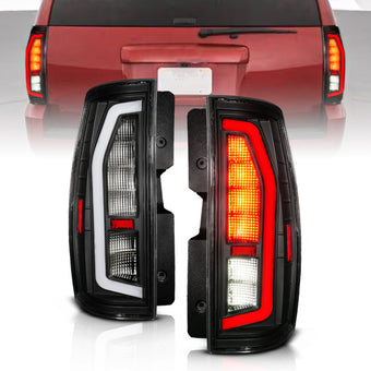 compare product Anzo 07-14 Chevrolet Suburban / 07-14 GMC Yukon Black Full LED Tail Light Plank Style w/ Clear Lens
