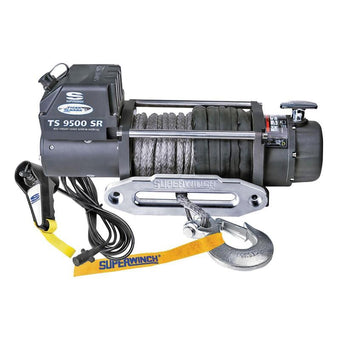 compare product Superwinch 9500 LBS 12V DC 3/8in x 80ft Synthetic Rope Tiger Shark 9500 Winch