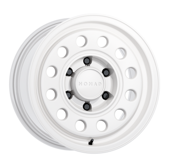 compare product Nomad N501SA Convoy 17x8.5in / 5x150 BP / 0mm Offset / 110.3mm Bore - Gloss White Wheel