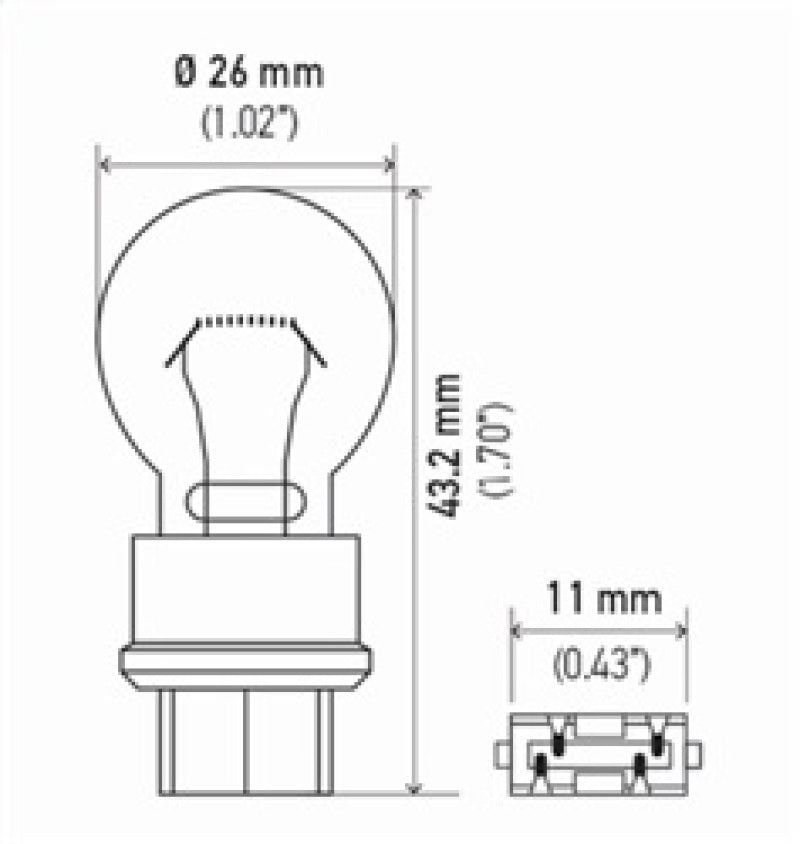 Hella Bulb 3157 12V 27/7W W2.5x16q S8 - My Store