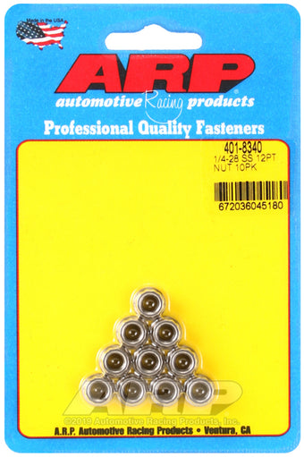 compare product ARP 1/4-20in SS 12pt Nut Kit (10/pkg)