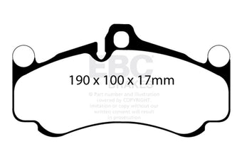 compare product EBC 10-12 Porsche 911 (997) (Cast Iron Rotor only) 3.8 GT3 Yellowstuff Front Brake Pads