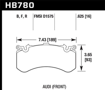 compare product Hawk 2018 Audi S6 Premium Plus/Prestige 4.0L / Audi S6 Prestige 4.0L HP+ Front Brake Pads