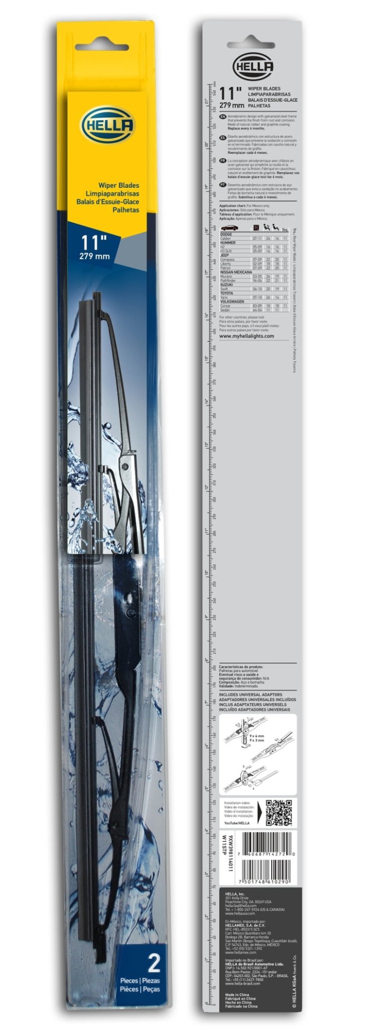 Hella Standard Wiper Blade 11in - Pair - My Store