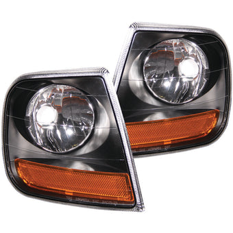 compare product ANZO Corner Lights 1997-2003 Ford F-150 Harley-Davidson Style Corner Lights Black w/ Amber Reflector