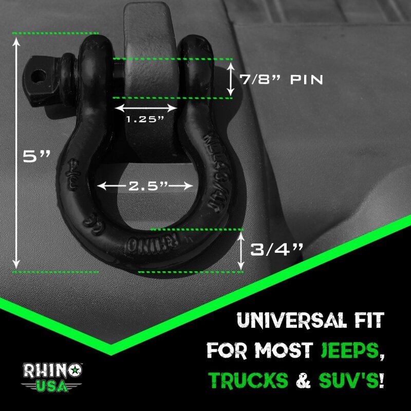 Rhino USA 30Ft Tow Strap/Shackles Combo - My Store