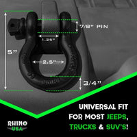 Rhino USA 30Ft Tow Strap/Shackles Combo - My Store