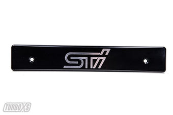 compare product Turbo XS 15-17 Subaru WRX/STi Billet Aluminum License Plate Delete Black Machined STi Logo