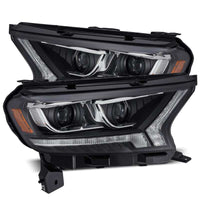 AlphaRex 19 - 21 Ford Ranger LUXX LED Proj Headlights Plank Style Black w/Seq Signal/DRL - My Store