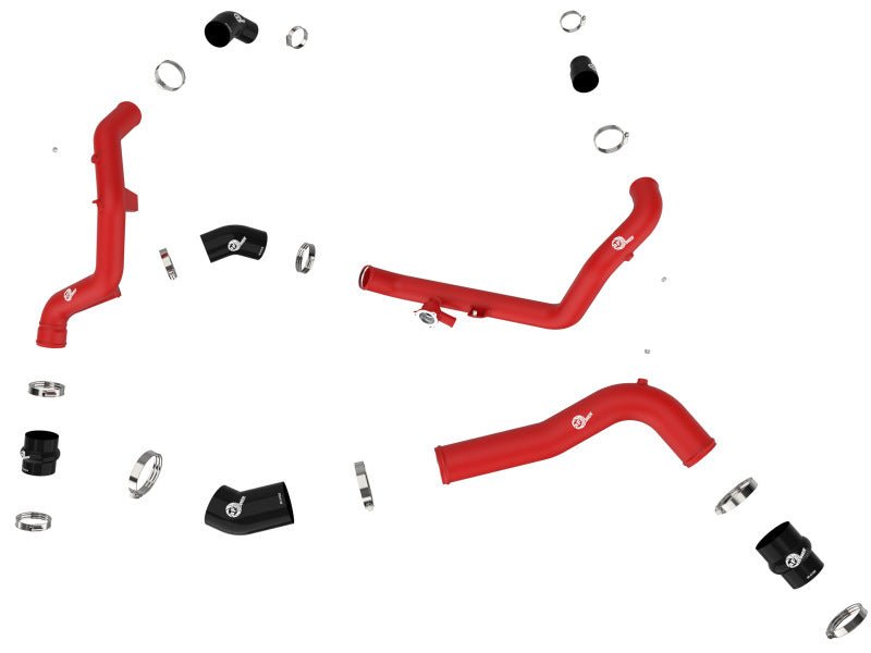 aFe 20 - 23 Ford Explorer ST V6 3.0L (tt) BladeRunner Aluminum Hot and Cold Charge Pipe Kit - Red - My Store