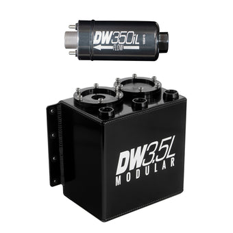 compare product DeatschWerks 3.5L Modular Surge Tank (Incl. 1 DW350iL In-Line Fuel Pump)