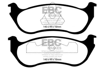 compare product EBC 95-97 Ford Crown Victoria 4.6 (ABS) (Steel PisTons) Greenstuff Rear Brake Pads