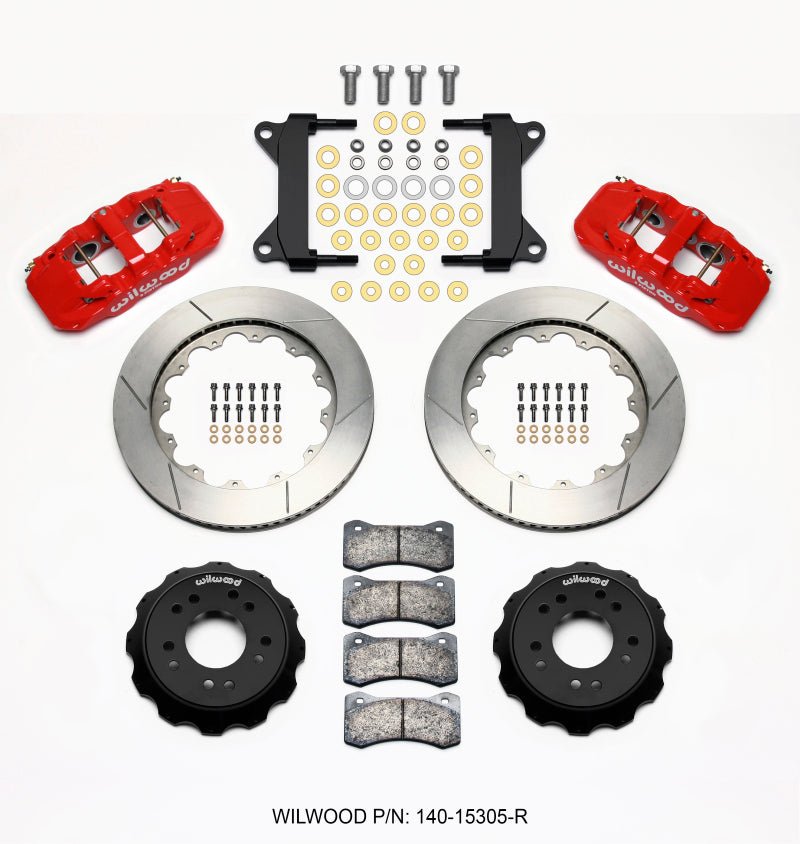 Wilwood AERO6 Front Hat Kit 14.00 Red 63 - 87 C10 w/ Wilwood Pro Spindles - My Store