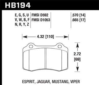 compare product Hawk 92-02 Dodge Viper HPS 5.0 Front Brake Pads