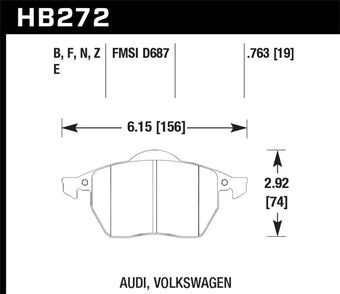 compare product Hawk 00-02 Audi TT Base/Quattro 1.8L DTC-60 Race Front Brake Pads