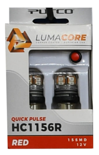 compare product Putco LumaCore 1156 Red - Pair (x3 Strobe w/ Bright Stop)