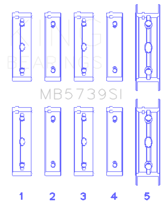 King Engine Bearings Subaru Ej20/Ej22/Ej25 Housing Bore + .002 (Size +0.25mm) Main Bearing Set - My Store