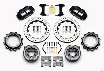 compare product Wilwood Narrow Superlite 4R Rear P-Brk Kit 12.88in Drilled Strange Eng Floater 3.49in Offset
