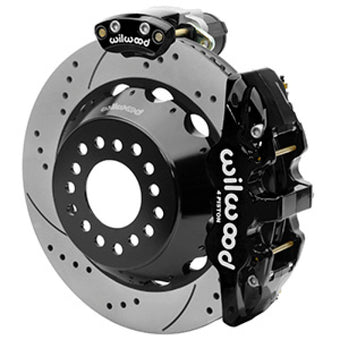 compare product Wilwood AERO4 Big Brake Rear Electronic Parking Brake Kit - Black - Powder Coat Caliper - D/S Rotor