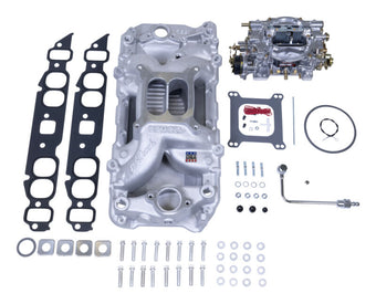 compare product Edelbrock Manifold And Carb Kit Performer RPM Air-Gap Big Block Chevrolet Oval Port Natural Finish
