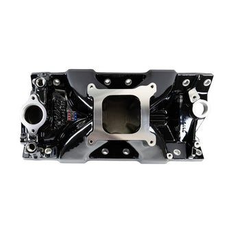 compare product Edelbrock Chevy SB Victor Jr. 23 Degree Black Plasma Intake Manifold