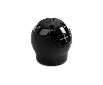 compare product Momo Nero Shift Knob - Black Leather, Black Chrome Insert, with Reverse Lockout