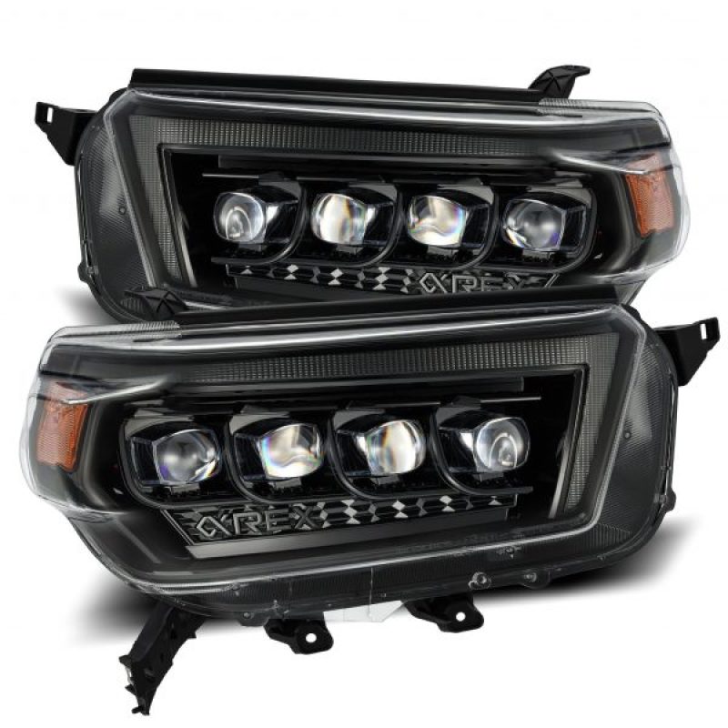 AlphaRex 10 - 13 Toyota 4Runner NOVA LED Proj Headlights Plank Style Alpha Black w/Seq Signal/DRL - My Store