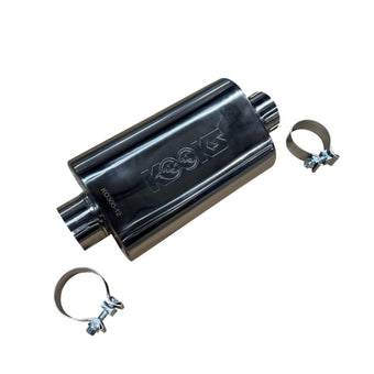 compare product Kooks 3in Oval Clamp In Center/Center Muffler 12in Long Body Polished Stainless Steel