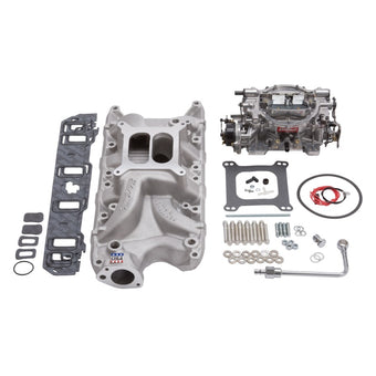 compare product Edelbrock Manifold And Carb Kit Performer RPM Small Block Ford 289-302 Natural Finish