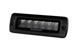 compare product Hella Universal Black Magic 6 L.E.D. Flush Mount Mini Light Bar - Flood Beam