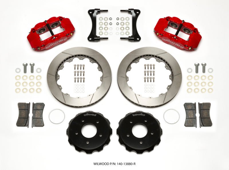 Wilwood Narrow Superlite 4R Front Hat Kit 12.88in Red 2007 - Up Jeep Wrangler - My Store