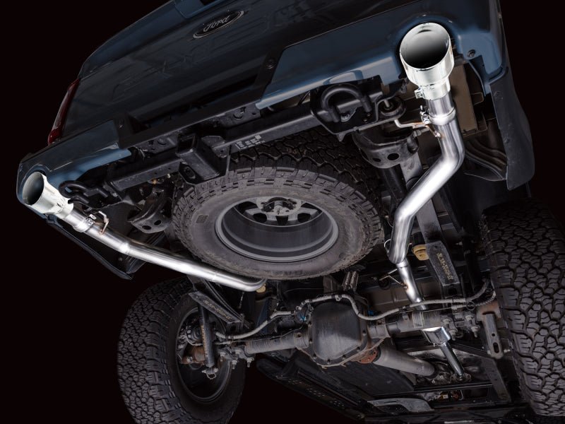 AWE Tuning 2021+ Ford F150 Tremor w/ Bumper Cutouts 0FG Non - Resonated Cat - Back w/ Chrome Silver Tips - My Store