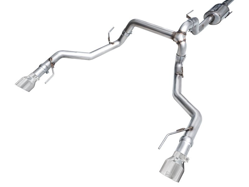 AWE Tuning 2021+ Ford F150 Tremor w/ Bumper Cutouts 0FG Non - Resonated Cat - Back w/ Chrome Silver Tips - My Store