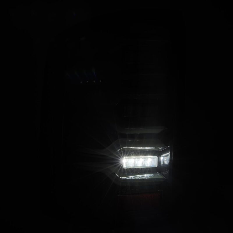 AlphaRex 14 - 18 GMC Sierra 1500/2500HD/3500HD LUXX - Series LED Tail Lights Alpha - Blk Actv Lgt Seq. Sig - My Store