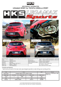 HKS LEGAMAX Sports 2018 Toyota Corolla Sport 2ZR/8NR - My Store