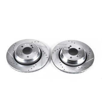 compare product Power Stop 01-06 BMW M3 Rear Evolution Drilled & Slotted Rotors - Pair