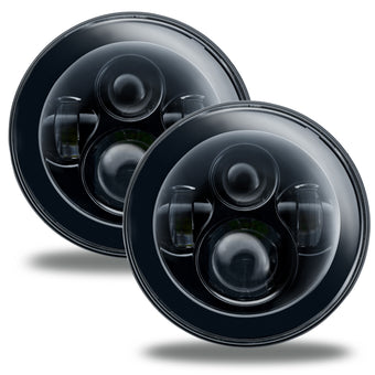 compare product Oracle 7in High Powered LED Headlights - NO HALO - Black Bezel