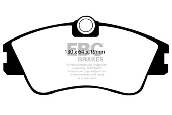 compare product EBC 93-96 Volkswagen Eurovan 2.5 Solid Rotors Greenstuff Front Brake Pads