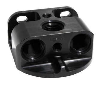 compare product Moroso Oil Filter Adapter - Remote Mount - Front Port - 13/16in-16 & 3/4in-16 22mm Thread
