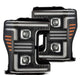 AlphaRex 17 - 19 Ford F - 250/350/450/550 Super Duty PRO - Series Proj Headlights Black w/SeqSig & DRL - My Store