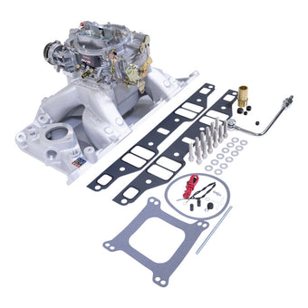 compare product Edelbrock Manifold And Carb Kit Performer RPM Air-Gap Small Block Chrysler Natural Finish
