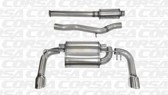 compare product Corsa 2008-2015 Mitsubishi Lancer Evolution X Sedan 2.0L Polished Sport Dual Rear Cat-Back Exhaust