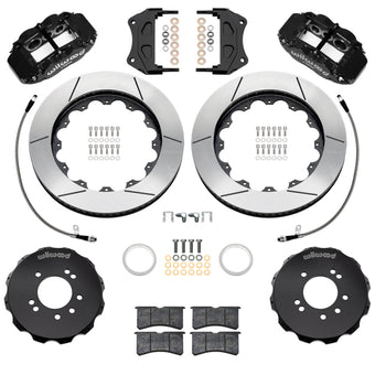 compare product Wilwood 99-02 Nissan Skyline Superlite 6R Front BBK w/ 14in Slotted Rotors & Flexlines - Black