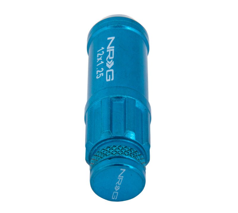 NRG 700 Series M12 X 1.25 Steel Lug Nut w/Dust Cap Cover Set 21 Pc w/Locks & Lock Socket - Blue - My Store