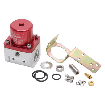 compare product Edelbrock Fuel Pressure Regulator Carbureted 180 GPH 5-10 PSI -10 In/Out -6 Return Red/Clear