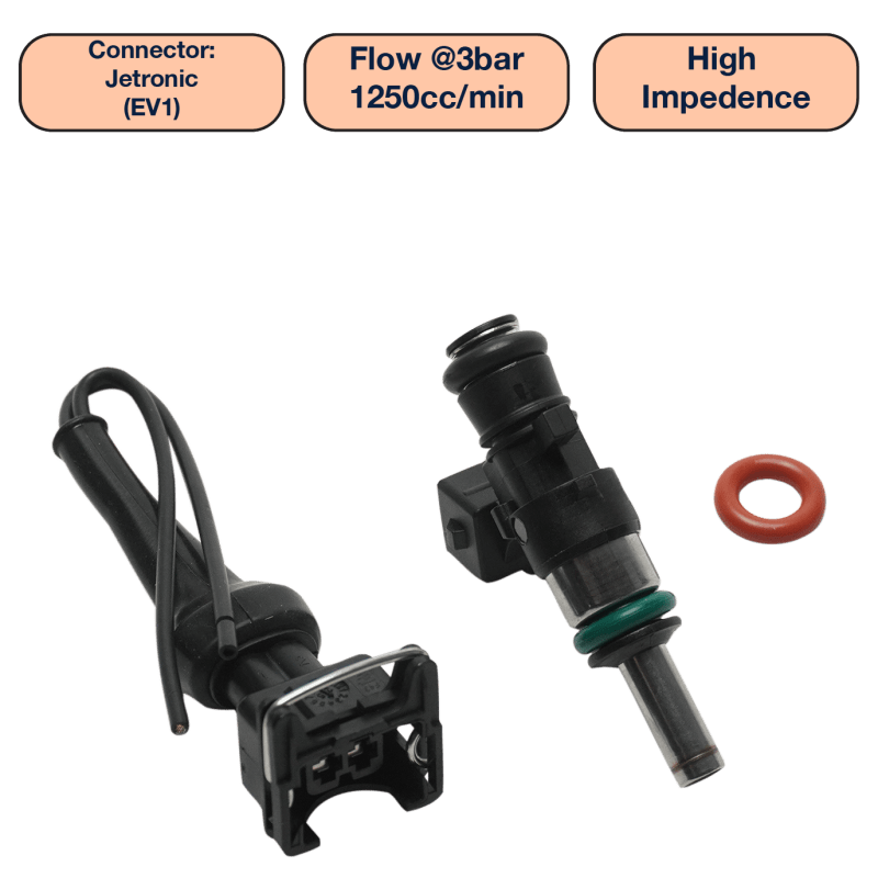 DeatschWerks Universal 1250cc Single Fuel Injector / 34mm Length / 14mm O - Ring Seals - My Store