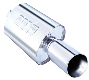compare product Borla Boomer Muffler Thumper Oval 2-1/4in In 4in Side Round Out