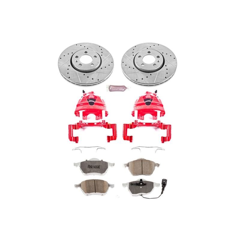 Power Stop 99 - 10 Volkswagen Beetle Front Z26 Street Warrior Brake Kit w/Calipers - My Store