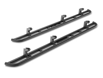 compare product N-Fab RKR Rails 2019 Jeep Wrangler JT 4DR Truck Full Length - Tex. Black - 1.75in