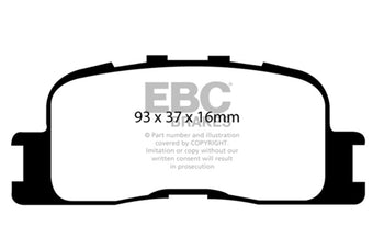 compare product EBC 02-03 Lexus ES300 3.0 Ultimax2 Rear Brake Pads